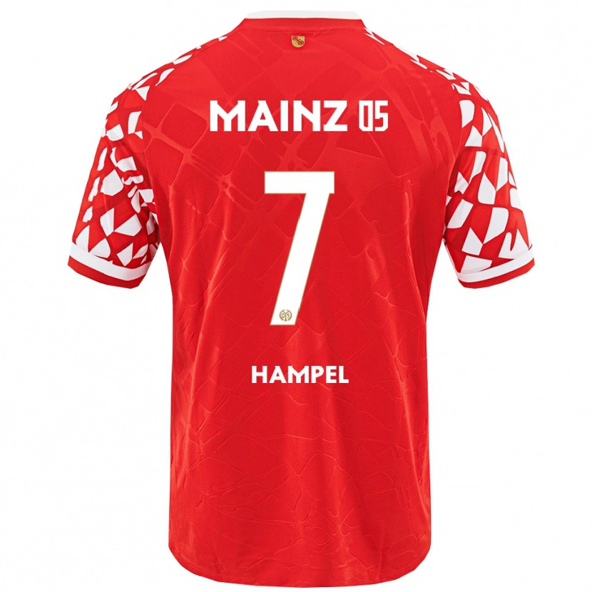 Danxen Bambino Maglia Luca Hampel #7 Rosso Bianco Kit Gara Home 2025/26 Maglietta