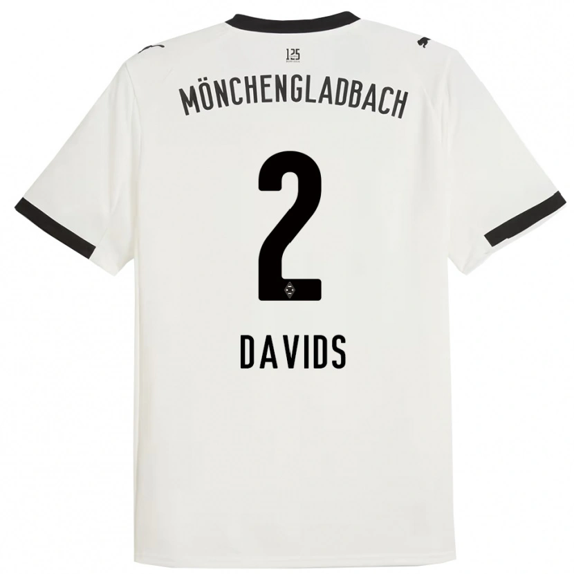 Danxen Bambino Maglia Leander Davids #2 Bianco Nero Kit Gara Home 2025/26 Maglietta
