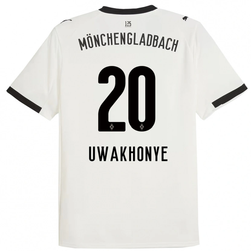 Danxen Bambino Maglia Josiah Uwakhonye #20 Bianco Nero Kit Gara Home 2025/26 Maglietta