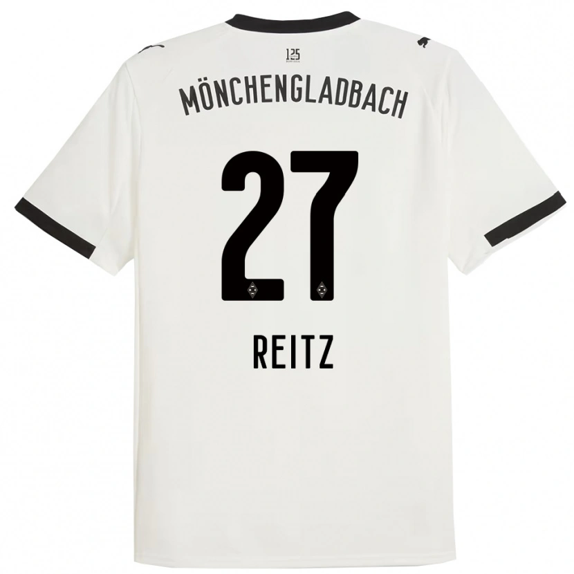 Danxen Bambino Maglia Rocco Reitz #27 Bianco Nero Kit Gara Home 2025/26 Maglietta