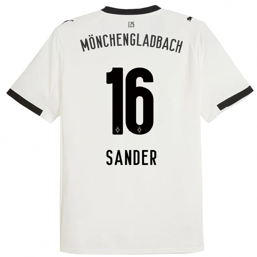 Danxen Bambino Maglia Philipp Sander #16 Bianco Nero Kit Gara Home 2025/26 Maglietta