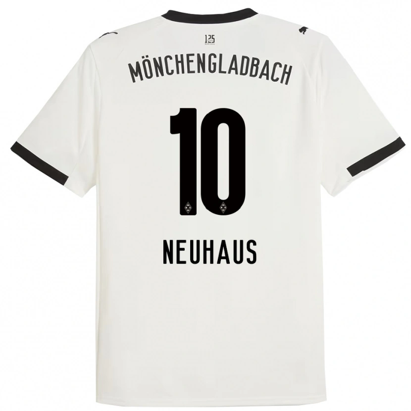 Danxen Bambino Maglia Florian Neuhaus #10 Bianco Nero Kit Gara Home 2025/26 Maglietta