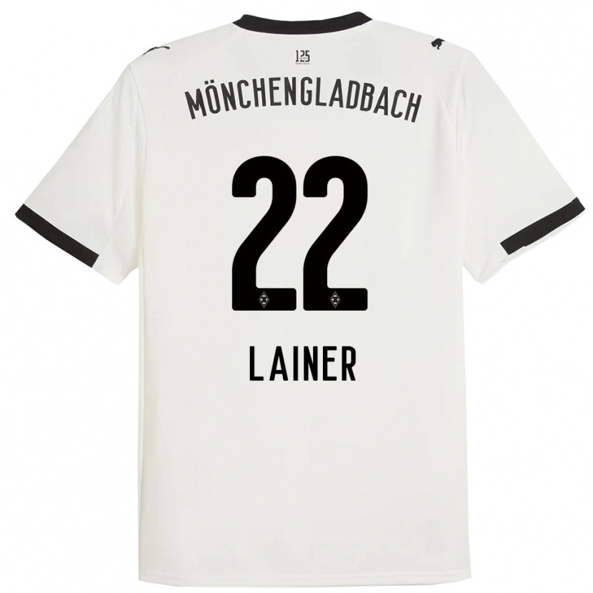 Danxen Bambino Maglia Stefan Lainer #22 Bianco Nero Kit Gara Home 2025/26 Maglietta