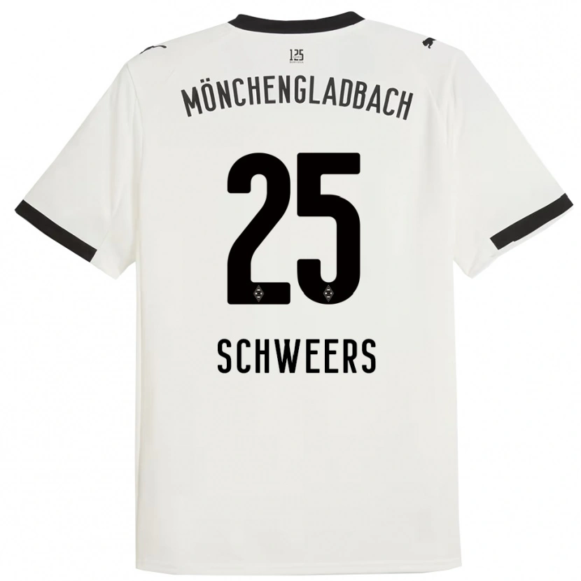 Danxen Bambino Maglia Lion Schweers #25 Bianco Nero Kit Gara Home 2025/26 Maglietta