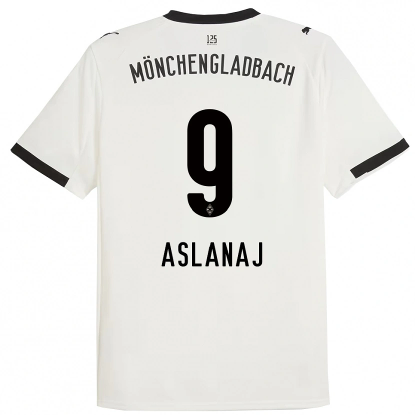 Danxen Bambino Maglia Flaka Aslanaj #9 Bianco Nero Kit Gara Home 2025/26 Maglietta