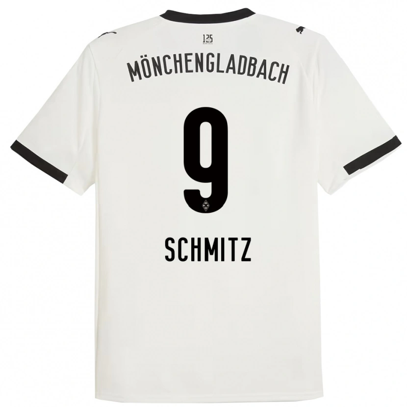 Danxen Bambino Maglia Sarah Schmitz #9 Bianco Nero Kit Gara Home 2025/26 Maglietta