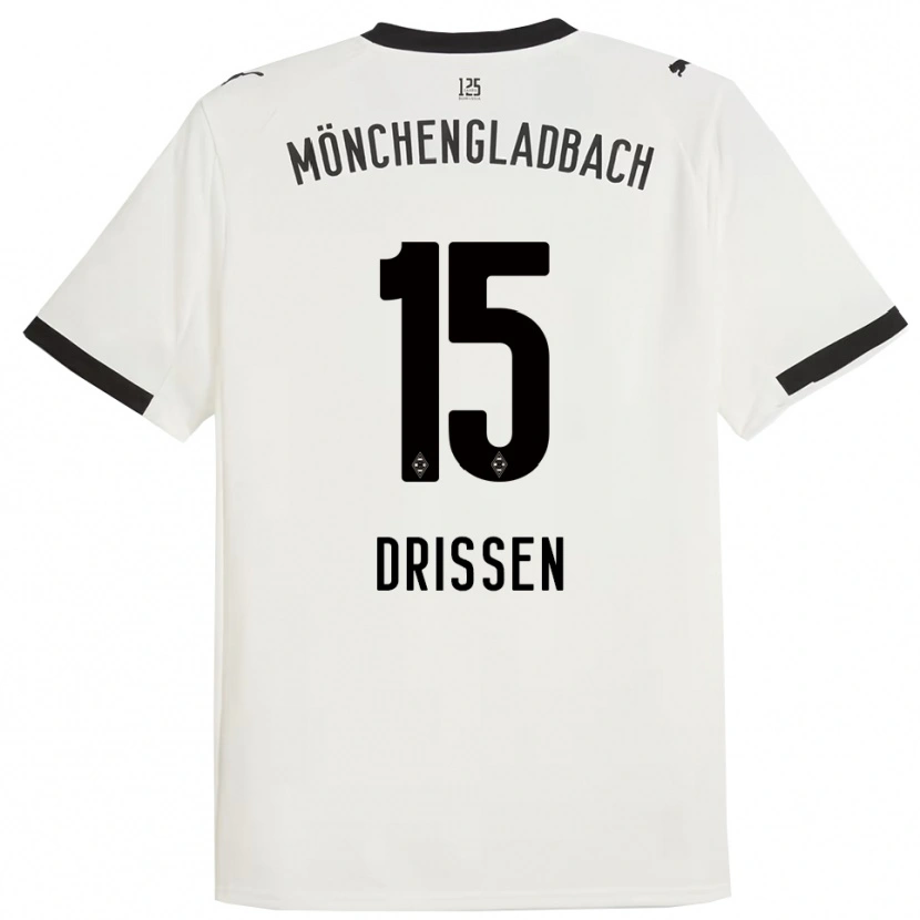 Danxen Bambino Maglia Sam Drissen #15 Bianco Nero Kit Gara Home 2025/26 Maglietta