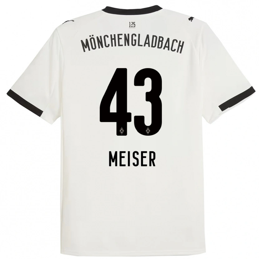 Danxen Bambino Maglia Tyler Meiser #43 Bianco Nero Kit Gara Home 2025/26 Maglietta