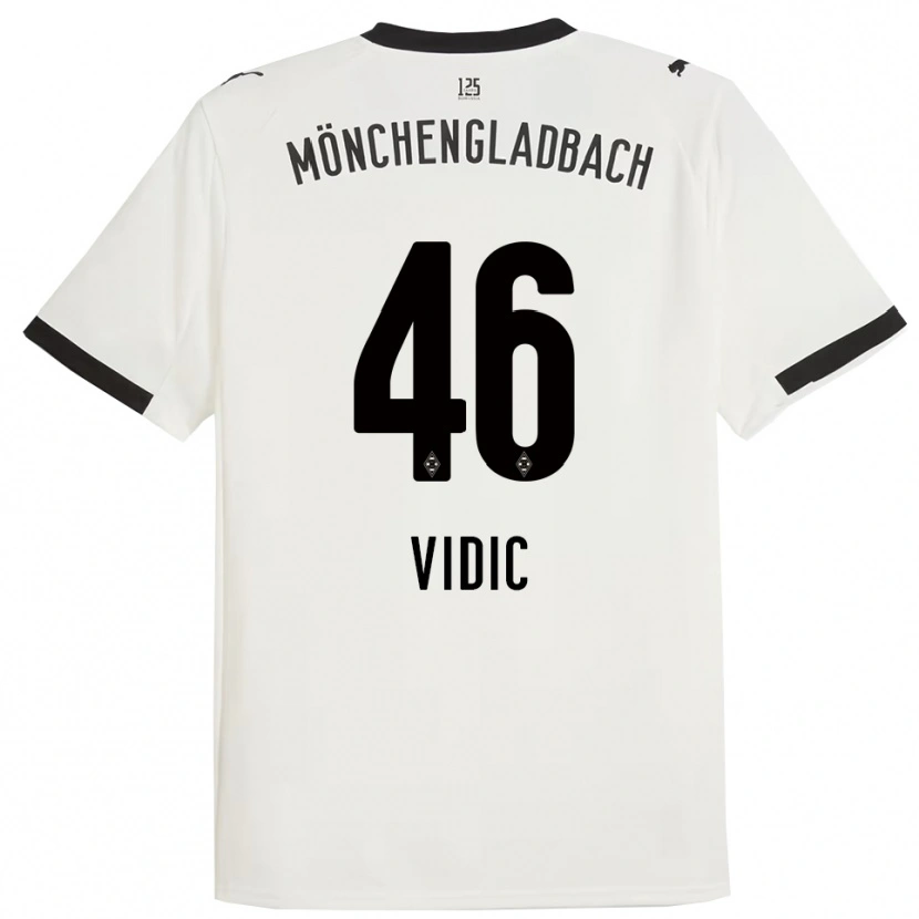 Danxen Bambino Maglia Nico Vidic #46 Bianco Nero Kit Gara Home 2025/26 Maglietta
