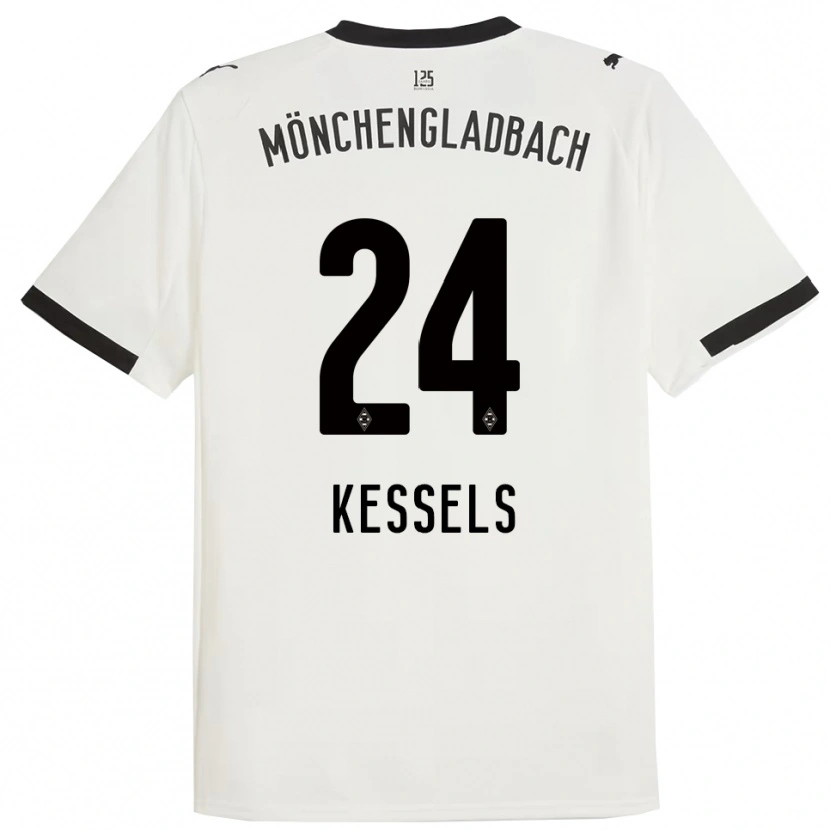 Danxen Bambino Maglia Imke Kessels #24 Bianco Nero Kit Gara Home 2025/26 Maglietta
