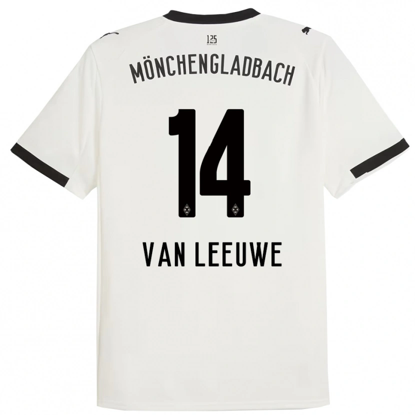 Danxen Bambino Maglia Kyra Van Leeuwe #14 Bianco Nero Kit Gara Home 2025/26 Maglietta