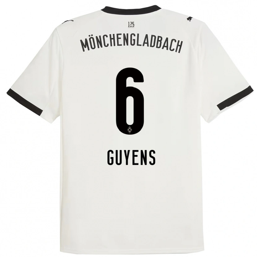 Danxen Bambino Maglia Emily Guyens #6 Bianco Nero Kit Gara Home 2025/26 Maglietta