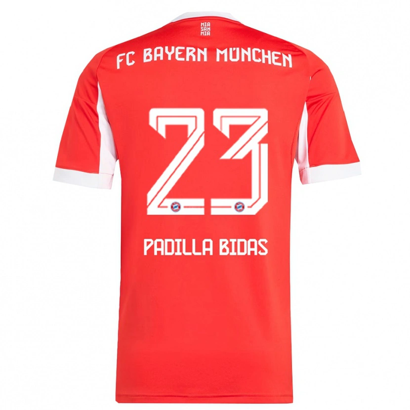 Danxen Bambino Maglia Natalia Padilla Bidas #23 Rosso Bianco Kit Gara Home 2025/26 Maglietta