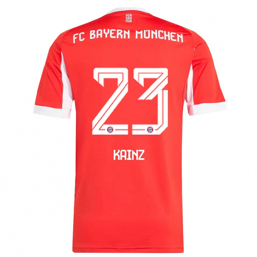 Danxen Bambino Maglia Manuel Kainz #23 Rosso Bianco Kit Gara Home 2025/26 Maglietta