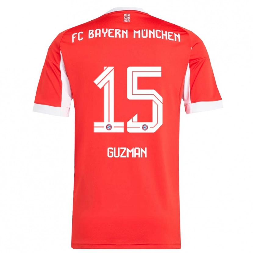 Danxen Bambino Maglia Ana María Guzmán #15 Rosso Bianco Kit Gara Home 2025/26 Maglietta