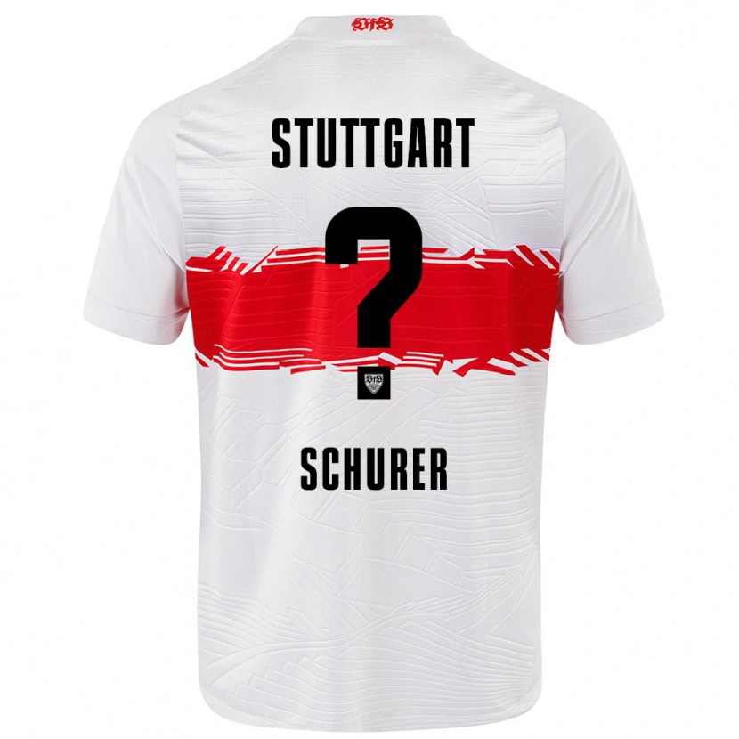 Danxen Bambino Maglia Leon Schürer #0 Bianco Rosso Kit Gara Home 2025/26 Maglietta