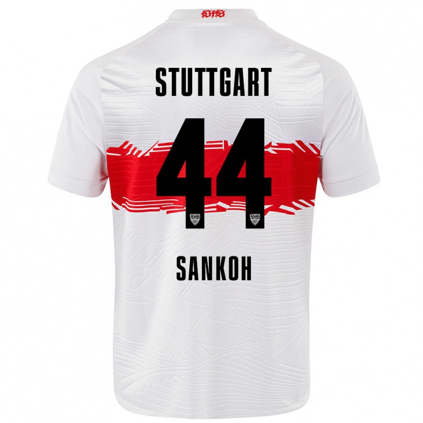 Danxen Bambino Maglia Mohamed Sankoh #44 Bianco Rosso Kit Gara Home 2025/26 Maglietta