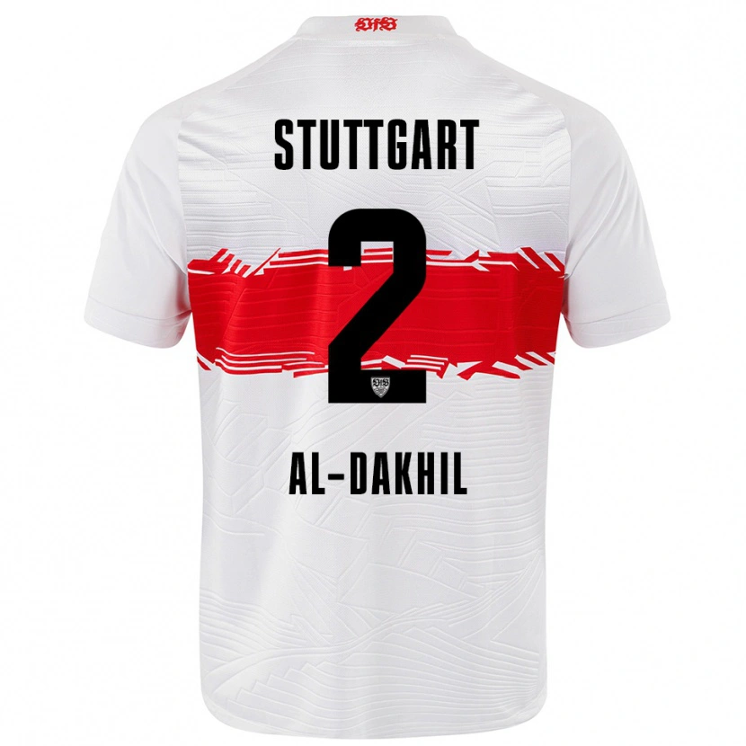 Danxen Bambino Maglia Ameen Al-Dakhil #2 Bianco Rosso Kit Gara Home 2025/26 Maglietta
