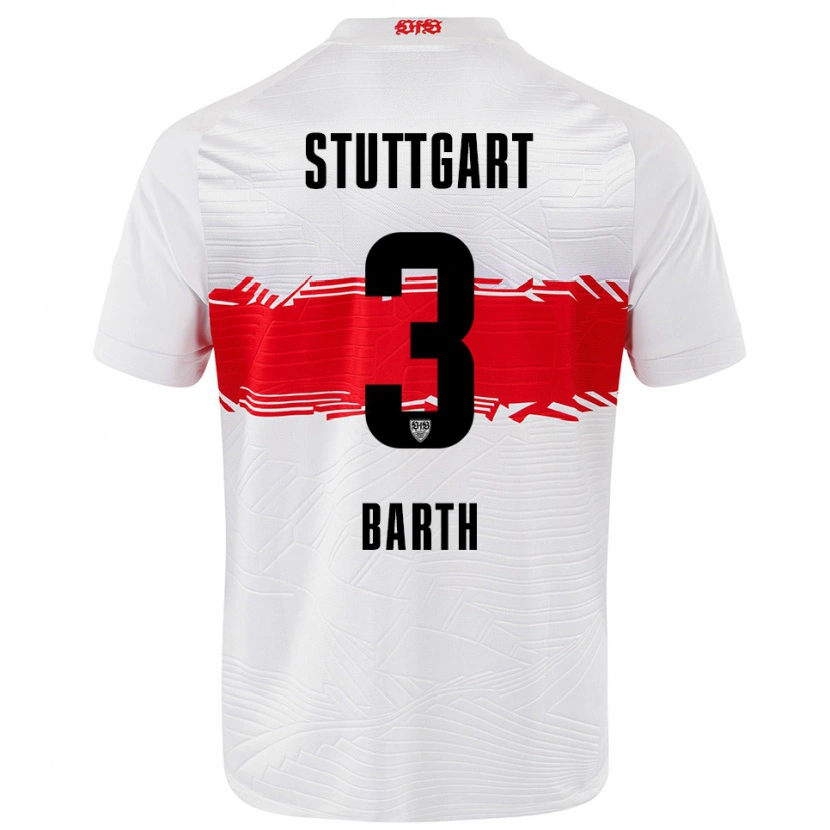 Danxen Bambino Maglia Lara Barth #3 Bianco Rosso Kit Gara Home 2025/26 Maglietta