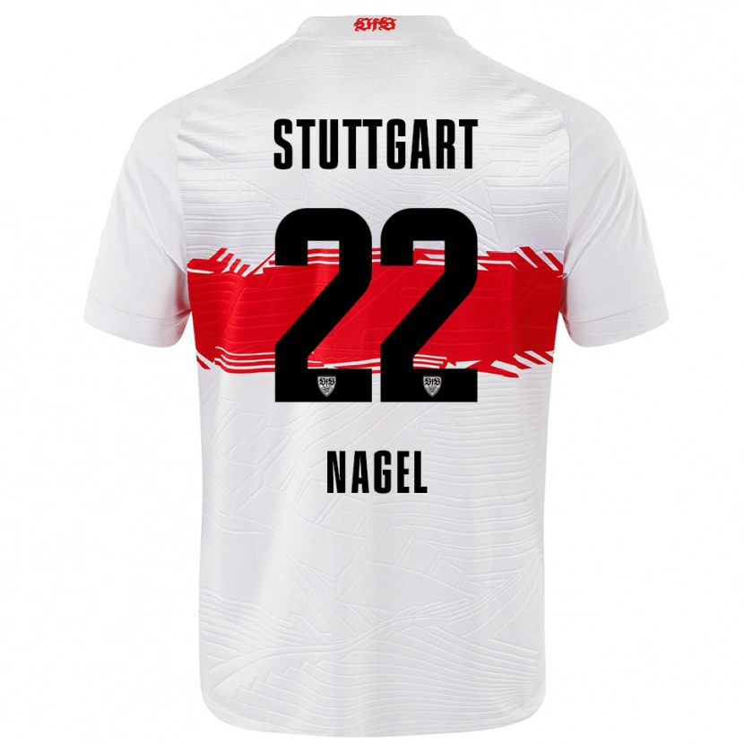 Danxen Bambino Maglia Lucas Nagel #22 Bianco Rosso Kit Gara Home 2025/26 Maglietta
