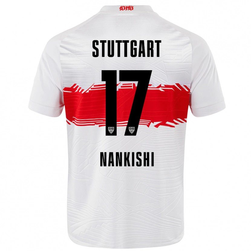 Danxen Bambino Maglia Abdenego Nankishi #17 Bianco Rosso Kit Gara Home 2025/26 Maglietta