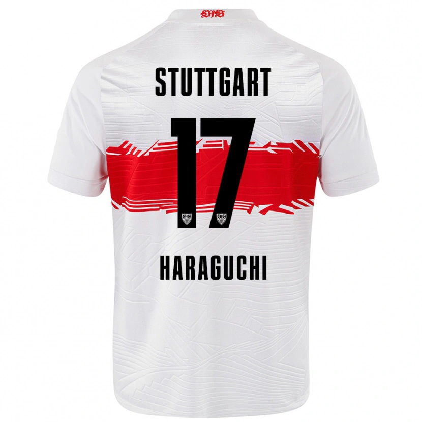 Danxen Bambino Maglia Genki Haraguchi #17 Bianco Rosso Kit Gara Home 2025/26 Maglietta