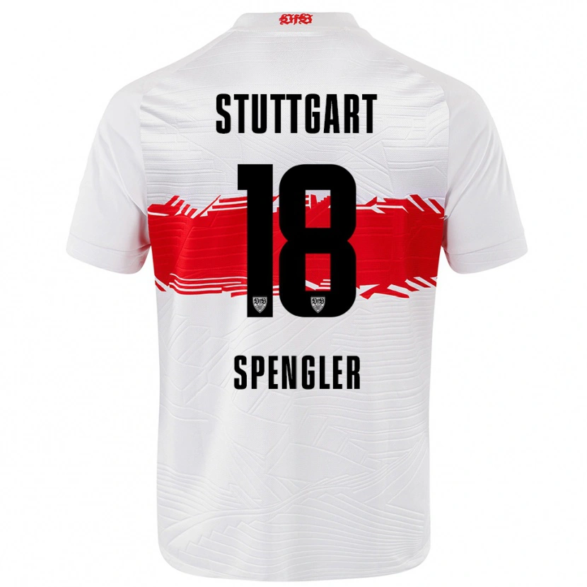Danxen Bambino Maglia Jana Spengler #18 Bianco Rosso Kit Gara Home 2025/26 Maglietta