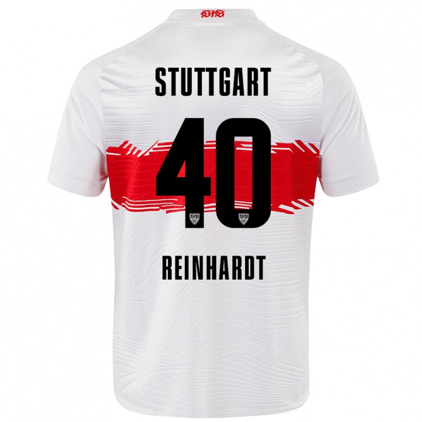 Danxen Bambino Maglia Peter Reinhardt #40 Bianco Rosso Kit Gara Home 2025/26 Maglietta
