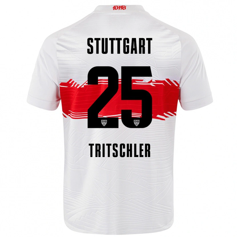 Danxen Bambino Maglia David Tritschler #25 Bianco Rosso Kit Gara Home 2025/26 Maglietta