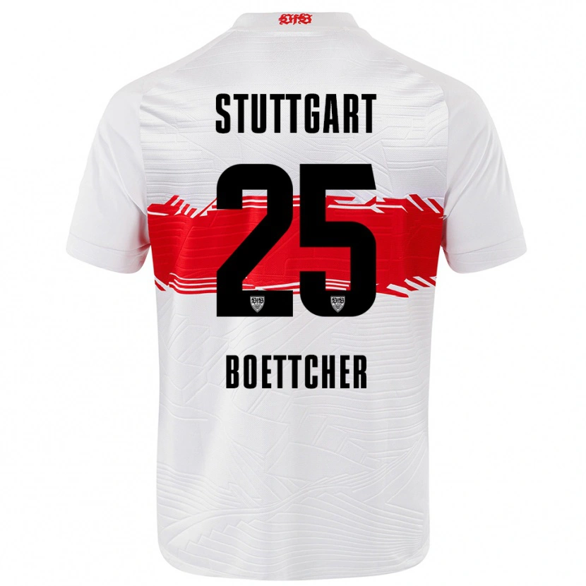 Danxen Bambino Maglia Eve Boettcher #25 Bianco Rosso Kit Gara Home 2025/26 Maglietta