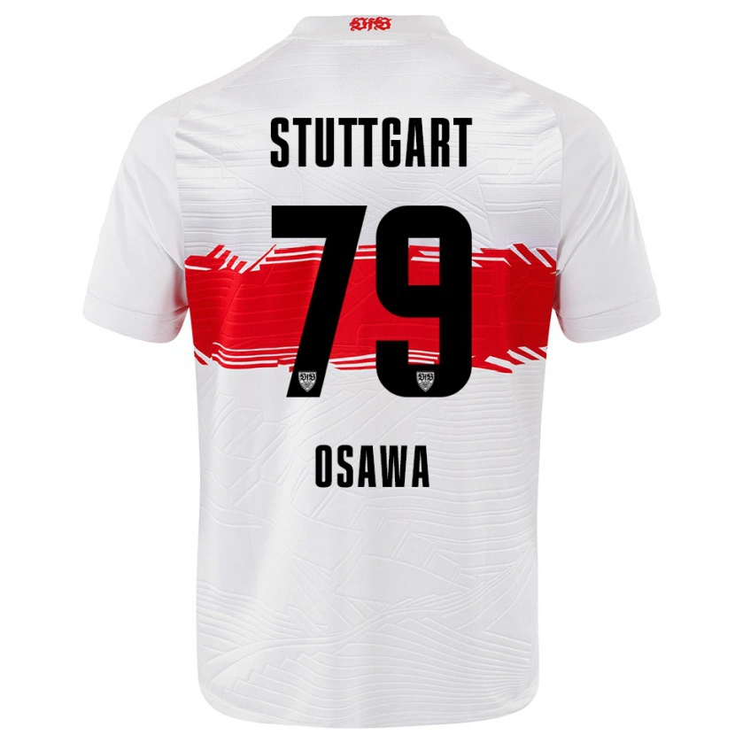 Danxen Bambino Maglia Haruka Ōsawa #79 Bianco Rosso Kit Gara Home 2025/26 Maglietta