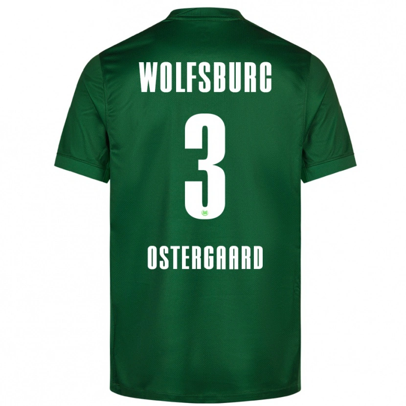 Danxen Bambino Maglia Christian Östergaard #3 Verde Bianco Kit Gara Home 2025/26 Maglietta