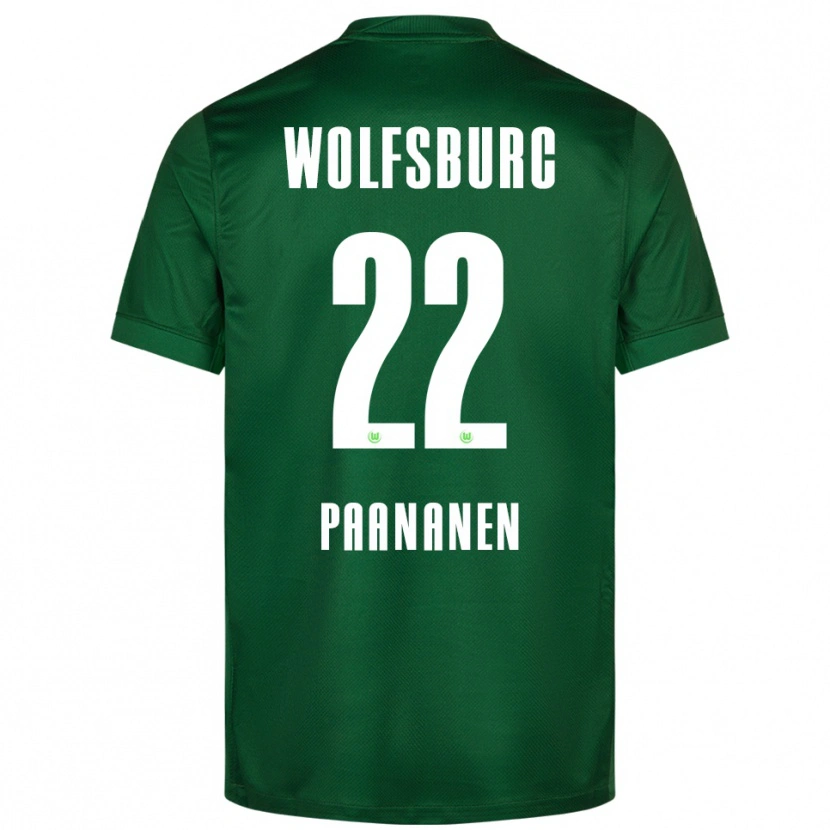 Danxen Bambino Maglia Otto Paananen #22 Verde Bianco Kit Gara Home 2025/26 Maglietta