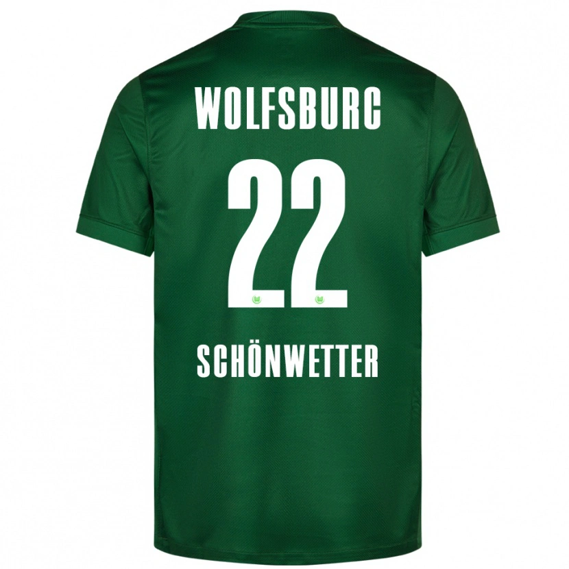 Danxen Bambino Maglia Christina Schönwetter #22 Verde Bianco Kit Gara Home 2025/26 Maglietta