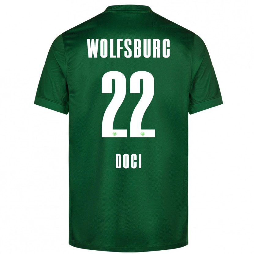 Danxen Bambino Maglia Adrian Doci #22 Verde Bianco Kit Gara Home 2025/26 Maglietta