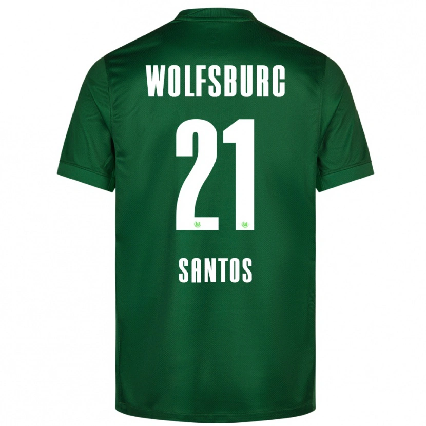 Danxen Bambino Maglia Leonardo Santos #21 Verde Bianco Kit Gara Home 2025/26 Maglietta