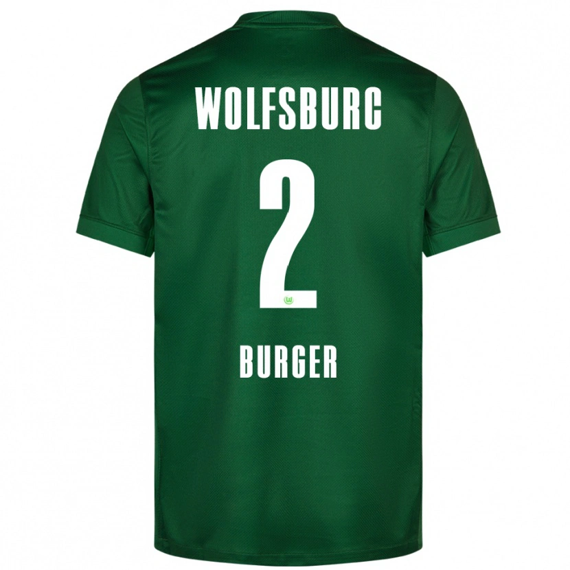 Danxen Bambino Maglia Jan Bürger #2 Verde Bianco Kit Gara Home 2025/26 Maglietta