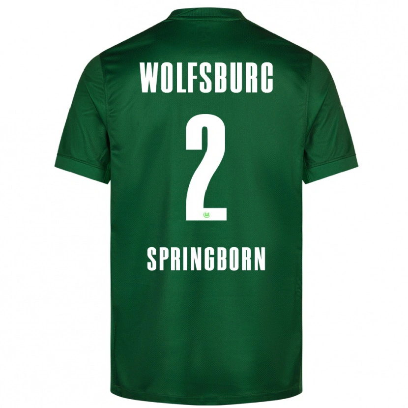 Danxen Bambino Maglia Noah Springborn #2 Verde Bianco Kit Gara Home 2025/26 Maglietta