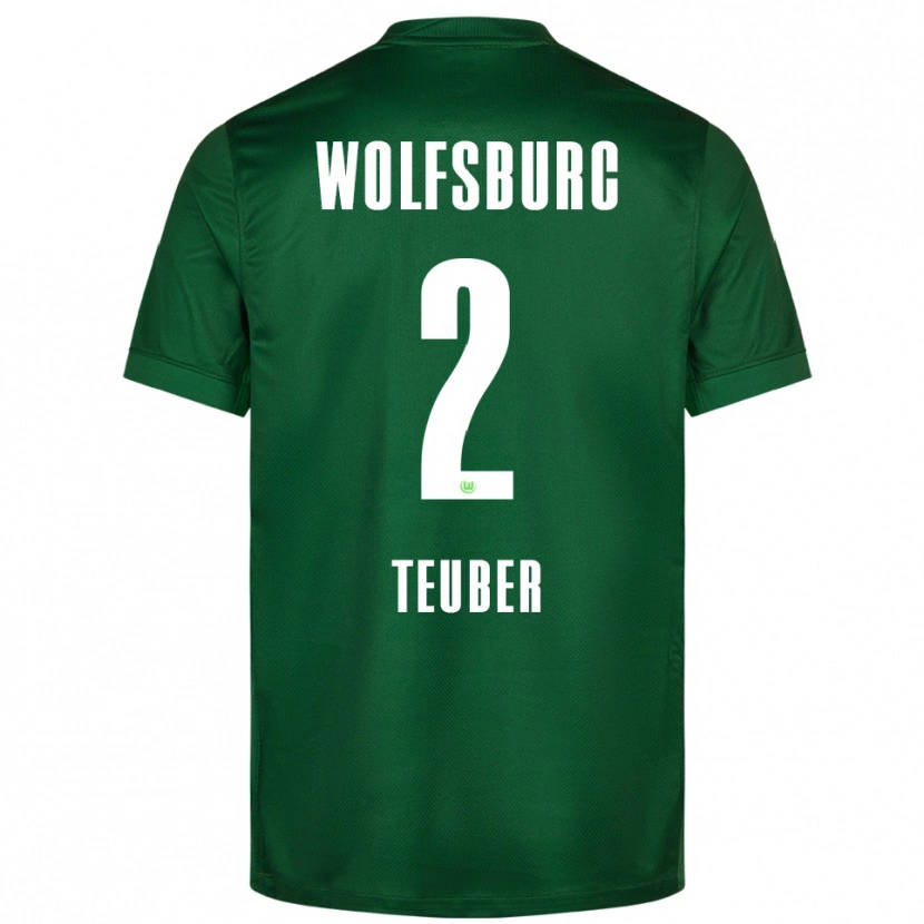 Danxen Bambino Maglia Julius Teuber #2 Verde Bianco Kit Gara Home 2025/26 Maglietta