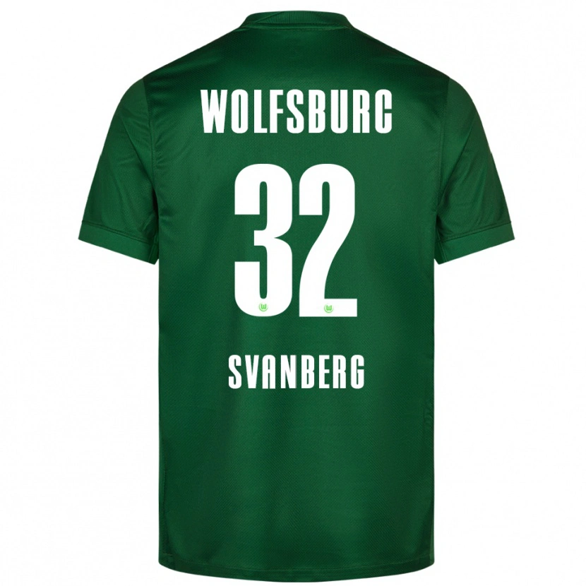 Danxen Bambino Maglia Mattias Svanberg #32 Verde Bianco Kit Gara Home 2025/26 Maglietta
