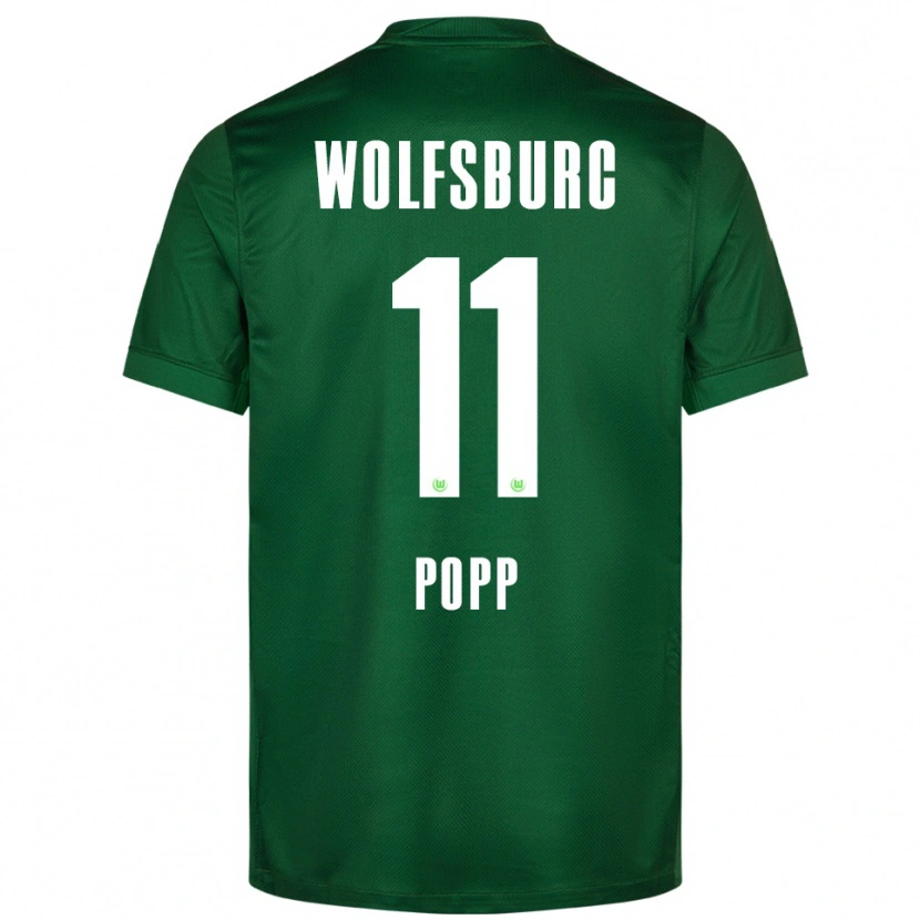 Danxen Bambino Maglia Alexandra Popp #11 Verde Bianco Kit Gara Home 2025/26 Maglietta