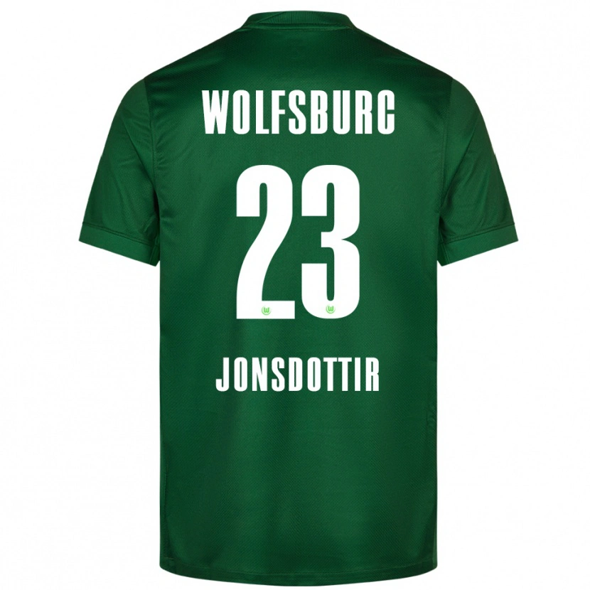 Danxen Bambino Maglia Sveindís Jane Jónsdóttir #23 Verde Bianco Kit Gara Home 2025/26 Maglietta
