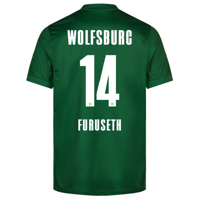 Danxen Bambino Maglia Truls Furuseth #14 Verde Bianco Kit Gara Home 2025/26 Maglietta