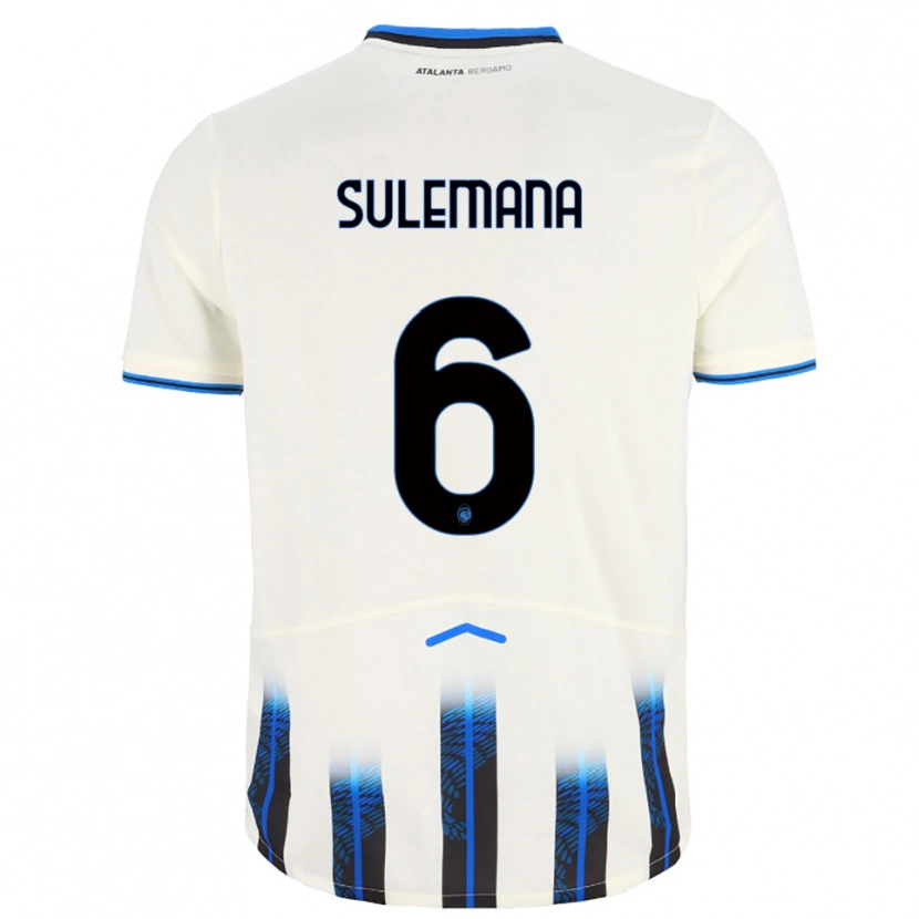 Danxen Bambino Maglia Ibrahim Sulemana #6 Bianco Blu Kit Gara Away 2025/26 Maglietta