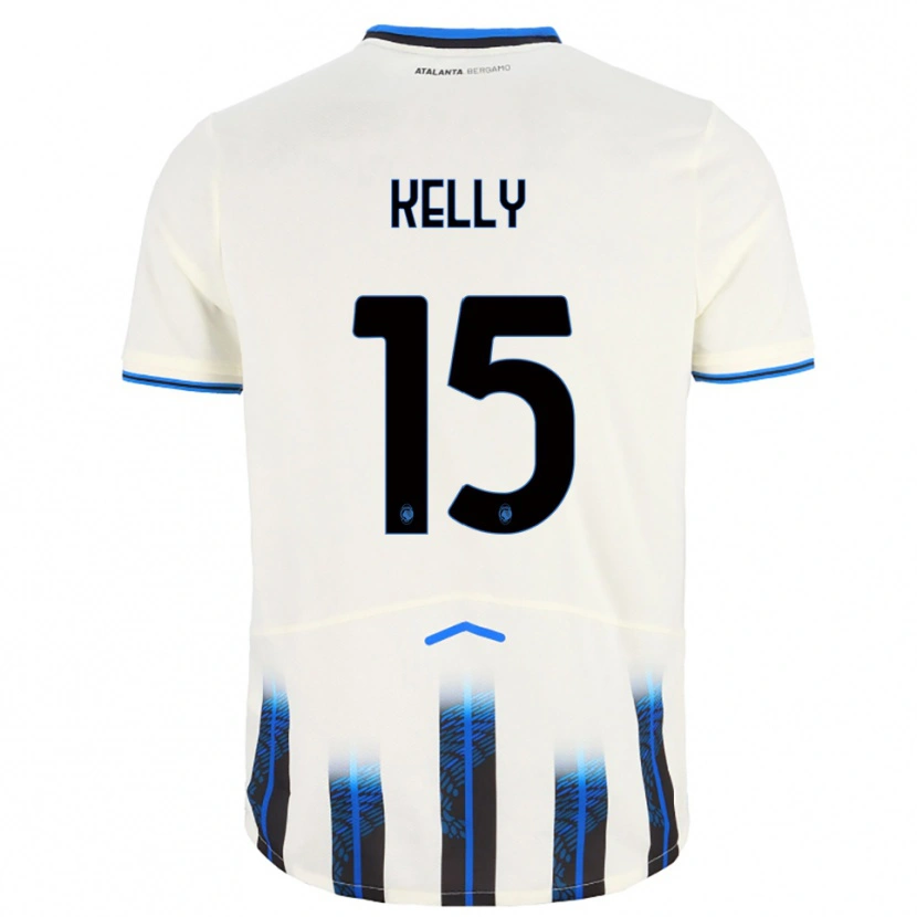 Danxen Bambino Maglia Maegan Kelly #15 Bianco Blu Kit Gara Away 2025/26 Maglietta