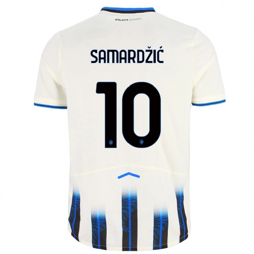 Danxen Bambino Maglia Lazar Samardžić #10 Bianco Blu Kit Gara Away 2025/26 Maglietta