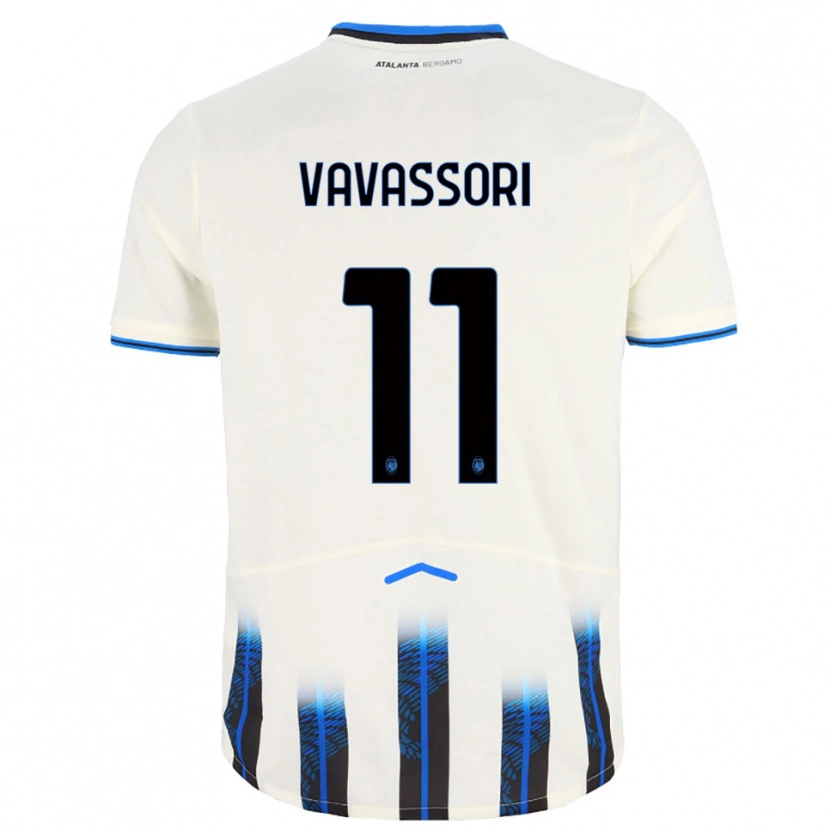 Danxen Bambino Maglia Dominic Vavassori #11 Bianco Blu Kit Gara Away 2025/26 Maglietta