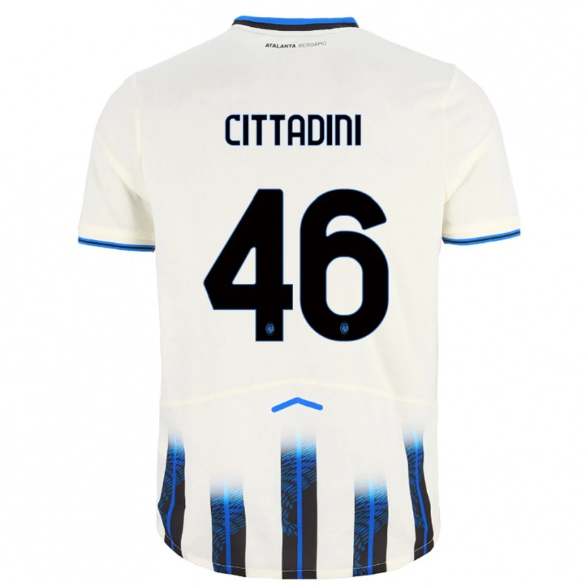 Danxen Bambino Maglia Giorgio Cittadini #46 Bianco Blu Kit Gara Away 2025/26 Maglietta