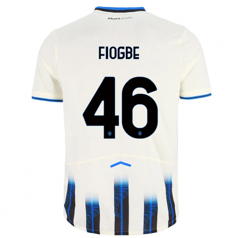Danxen Bambino Maglia Candas Fiogbe #46 Bianco Blu Kit Gara Away 2025/26 Maglietta