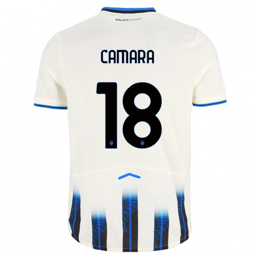 Danxen Bambino Maglia Ibrahima Camara #18 Bianco Blu Kit Gara Away 2025/26 Maglietta